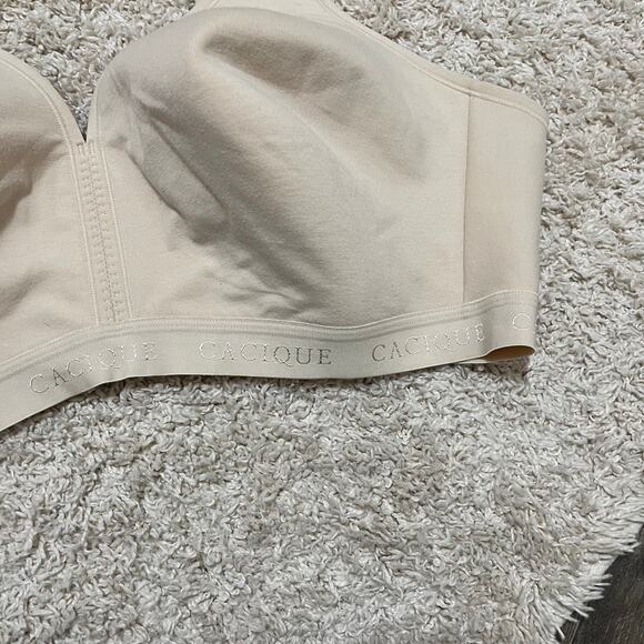 Cacique Lane Bryant Size 46D Beige Lightly Lined No Wire Bra - Picture 2 of 6